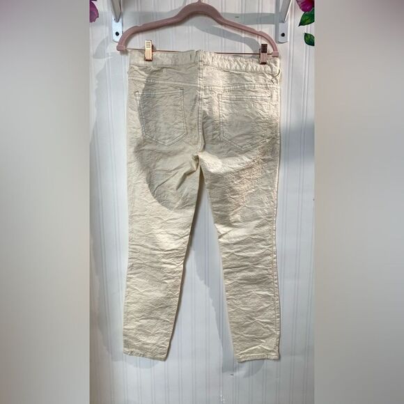 Free People Cream Skinny Jeans with Subtle Distressing Sz 28 - Picture 4 of 5